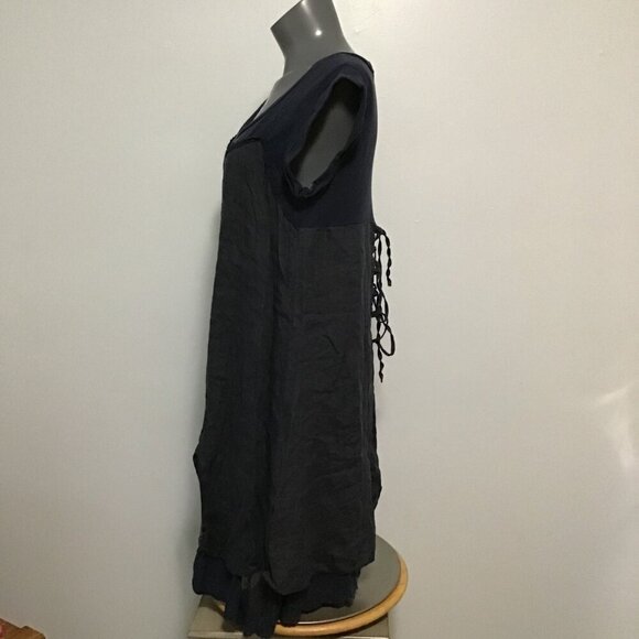 Vivian Shyu Linen Blend Dress with Lace Trim at Hem Size M - Picture 7 of 14